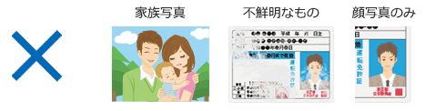 家族写真,不鮮明なもの,顔写真のみ